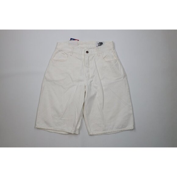 Deadstock Vintage 90s Streetwear Mens 30 Baggy Fit Denim Jean Shorts Jorts White